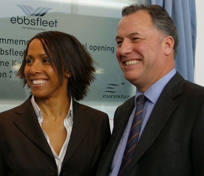 Dame Kelly Holmes and Eurostar finance directr Ian Nunn