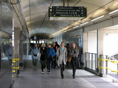 The modernised footbridge at Sheffield opened in 2002