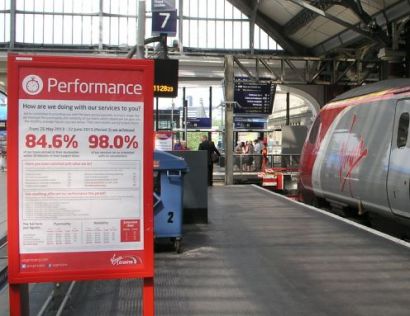 Image of Virgin Pendolino and performance board