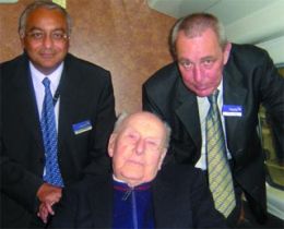 Ishvarlal Chauham (left) and Paul Temple (right) with their special guest.