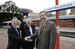 From left to right: Dr Karl-Friedrich Rausch, Member of the DB Management Board and Chairman of the Passenger Transport Division; Geoff, CSI inspector and Adrian Shooter, Chairman.