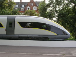 This mock-up of a future Siemens Eurostar train was displayed briefly in Hyde Park