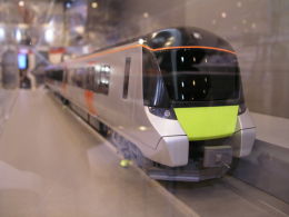 This model of Siemens' new Desiro City units was displayed at Railtex in mid-June