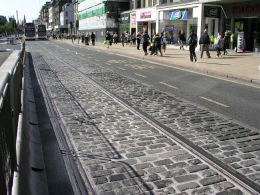 Tram lines along Princes Street -- laid in 2009 but yet to be used