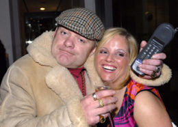 A 'Del Boy' lookalike with guest at the ceremony
