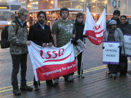 TSSA pickets outside Coventry station on 15 January this year