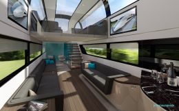 This is the interior of a proposed High Speed train -- Mercury -- developed by British designer Paul Priestman