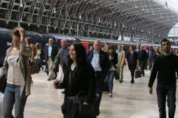 Six of the ten most overcrowded trains arrived at London Paddington