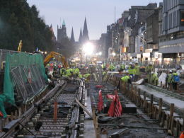 Princes Street was closed for tramway construction during most of 2009
