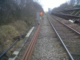 The wrecked tracks at Stainforth