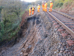 Railway landslip